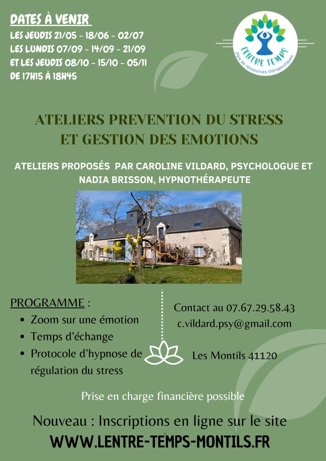 Atelier 'prévention du stress et gestion des émotions'