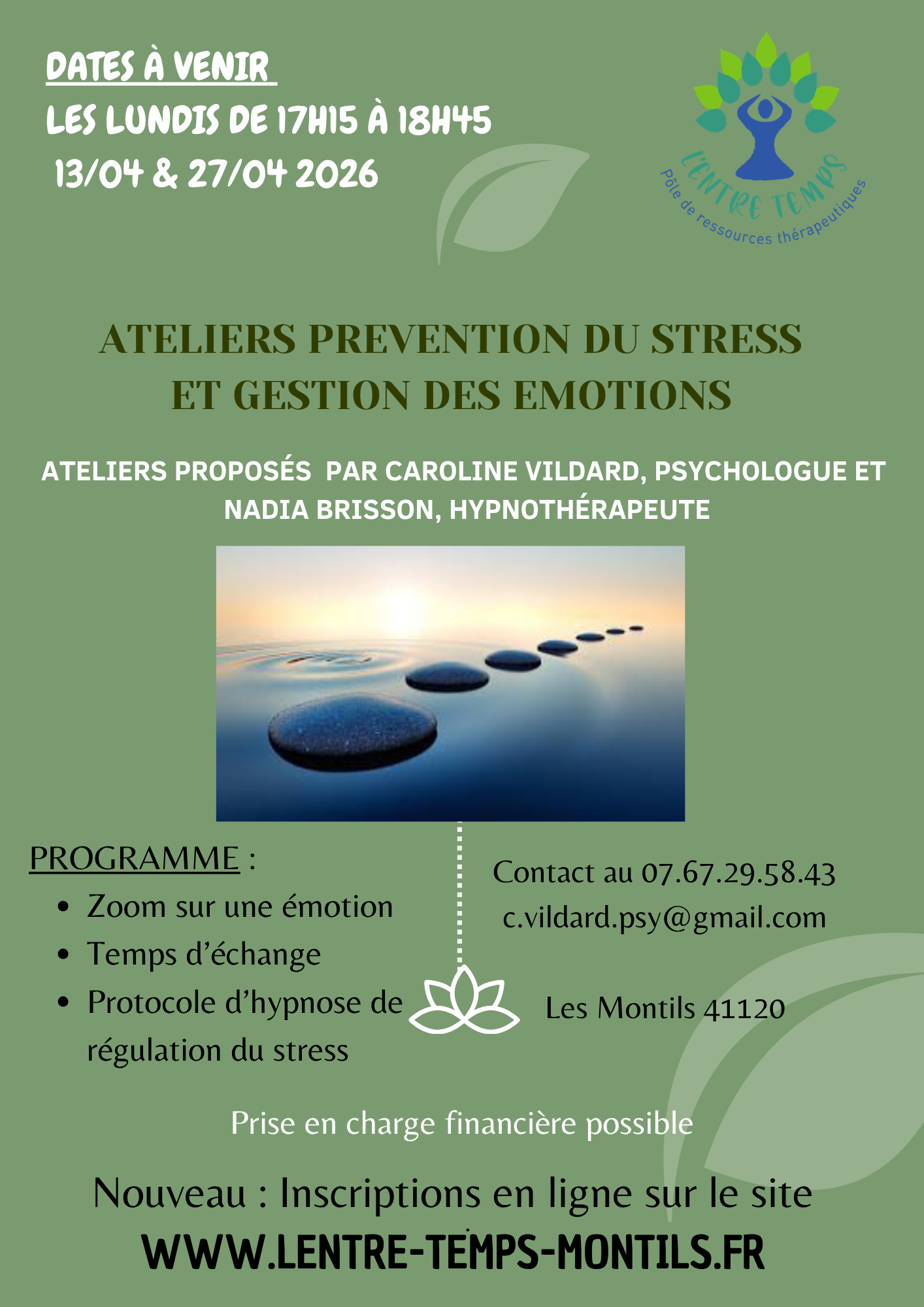 Atelier 'prévention du stress et gestion des émotions'