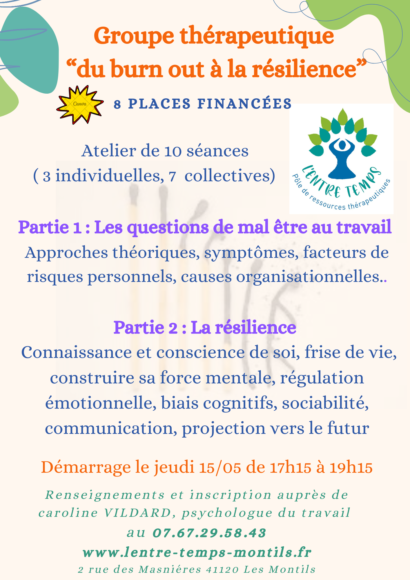 Groupe thérapeutique 'du burn out à la résilience'